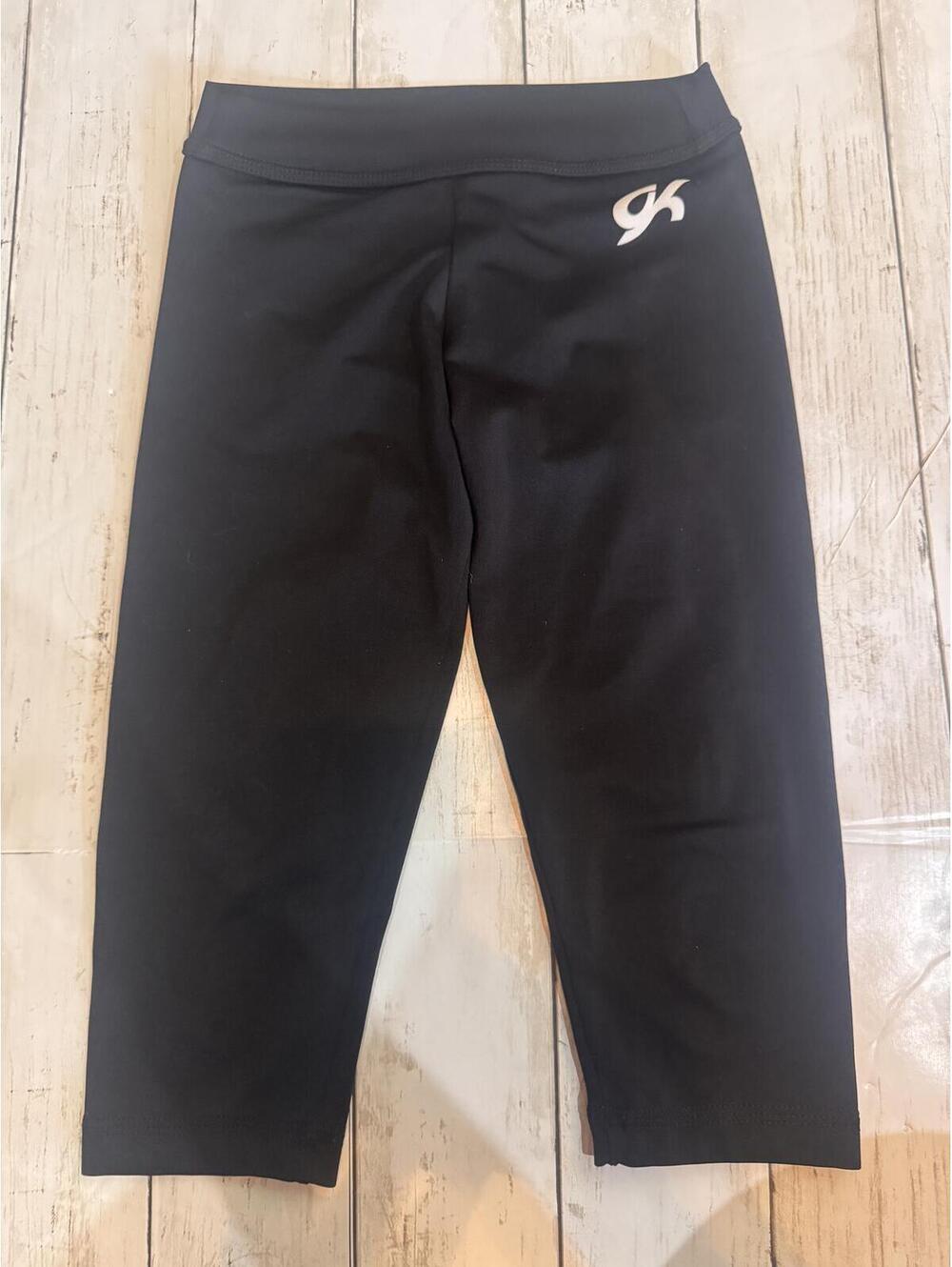 GK Elite Black Capri Leggings Girls CL Child Large Dance Gymnastics